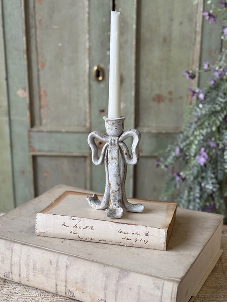 Rustic Ribbon Candle Holder | 7" | NOT CURRENTLY IN STOCK-New For Spring 2027!