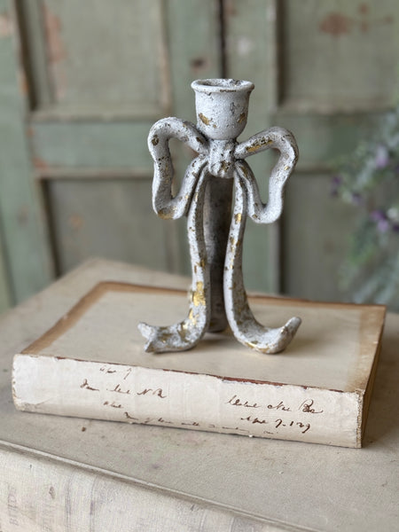Rustic Ribbon Candle Holder | 7" | NOT CURRENTLY IN STOCK-New For Spring 2027!
