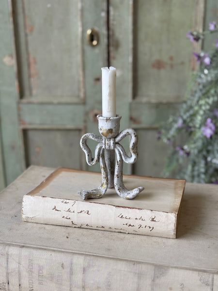 Rustic Ribbon Candle Holder | 5" | NOT CURRENTLY IN STOCK-New For Spring 2027!