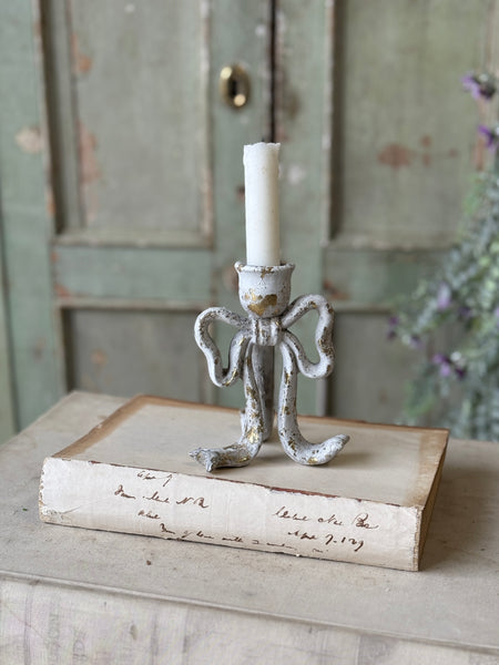 Rustic Ribbon Candle Holder | 5" | NOT CURRENTLY IN STOCK-New For Spring 2027!