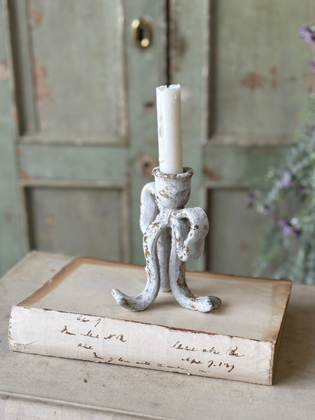 Rustic Ribbon Candle Holder | 5" | NOT CURRENTLY IN STOCK-New For Spring 2027!