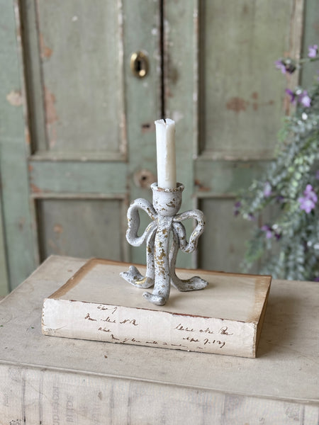 Rustic Ribbon Candle Holder | 5" | NOT CURRENTLY IN STOCK-New For Spring 2027!