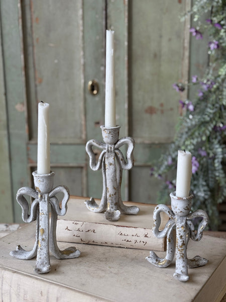 Rustic Ribbon Candle Holder | 5" | NOT CURRENTLY IN STOCK-New For Spring 2027!