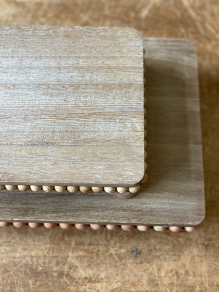 Beaded Chatham Trays | Set/2 | Natural | Lost & Found!  Limited Stock - Last 4sets!