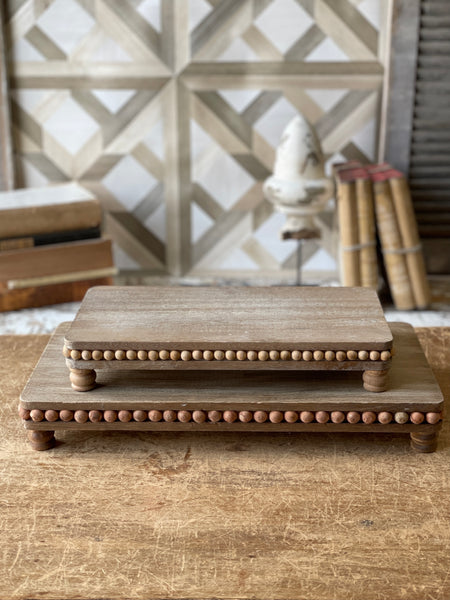 Beaded Chatham Trays | Set/2 | Natural | Lost & Found!  Limited Stock - Last 4sets!