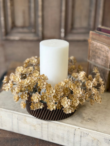 Flaxen Floret Candle Ring | 9” | NOT CURRENTLY IN STOCK-New For Holiday 2026!