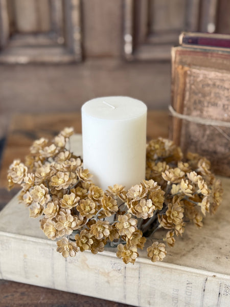 Flaxen Floret Candle Ring | 9” | NOT CURRENTLY IN STOCK-New For Holiday 2026!