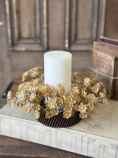 Flaxen Floret Candle Ring | 9” | NOT CURRENTLY IN STOCK-New For Holiday 2026!