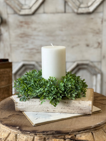 Santal Leaves Candle Ring | 4" | NOT CURRENTLY IN STOCK-New For Spring 2027!