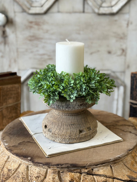 Santal Leaves Candle Ring | 4" | NOT CURRENTLY IN STOCK-New For Spring 2027!