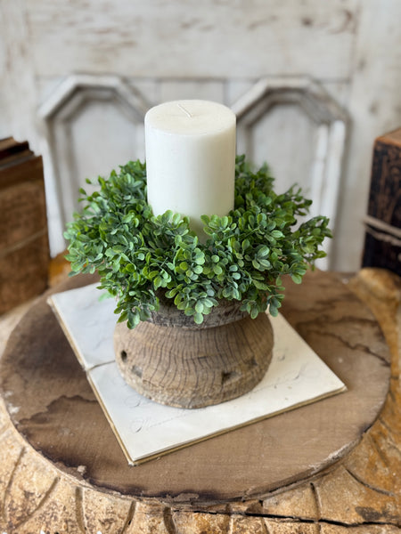 Santal Leaves Candle Ring | 4" | NOT CURRENTLY IN STOCK-New For Spring 2027!
