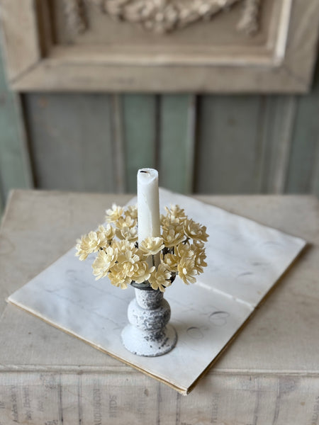 Farrah Floret Candle Ring | 4" | Flax | NOT CURRENTLY IN STOCK-New For Spring 2027!