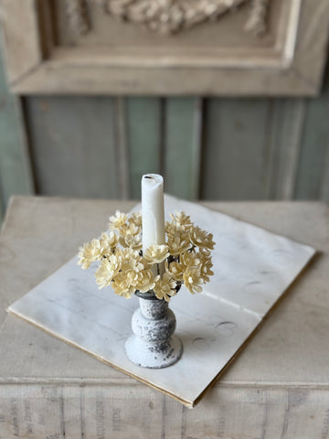 Farrah Floret Candle Ring | 4" | Flax | NOT CURRENTLY IN STOCK-New For Spring 2027!