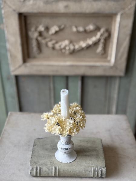 Farrah Floret Candle Ring | 4" | Flax | NOT CURRENTLY IN STOCK-New For Spring 2027!