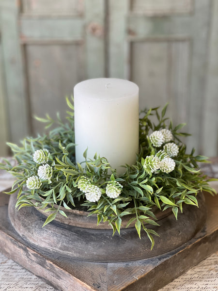 Thimble Buds Candle Ring | 10" | Cream | NOT CURRENTLY IN STOCK-New For Spring 2026!