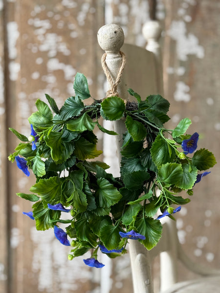 Glory Bloom Hanging Wreath | 9.5" | Blue | NOT CURRENTLY IN STOCK-New For Spring 2027!