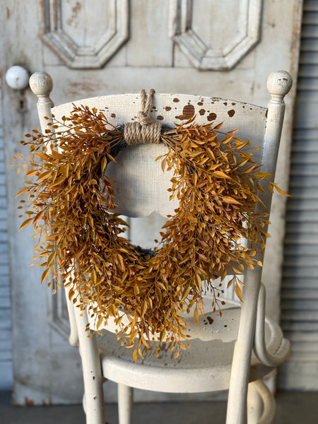 Barley Twist Sage Hanging Wreath | 15" | NOT CURRENTLY IN STOCK-New For Holiday 2026!