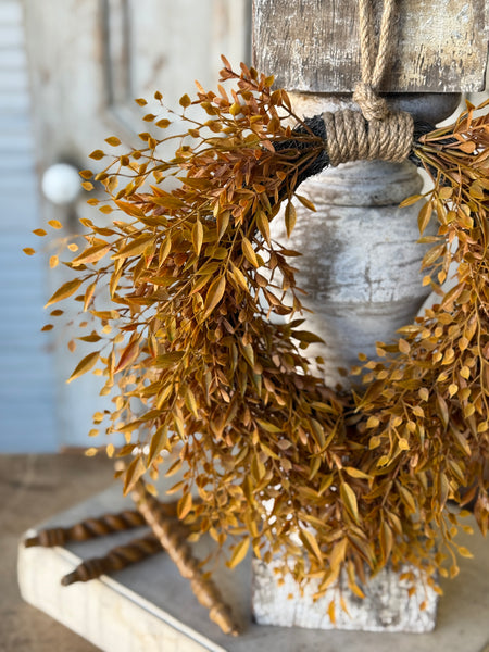 Barley Twist Sage Hanging Wreath | 15" | NOT CURRENTLY IN STOCK-New For Holiday 2026!