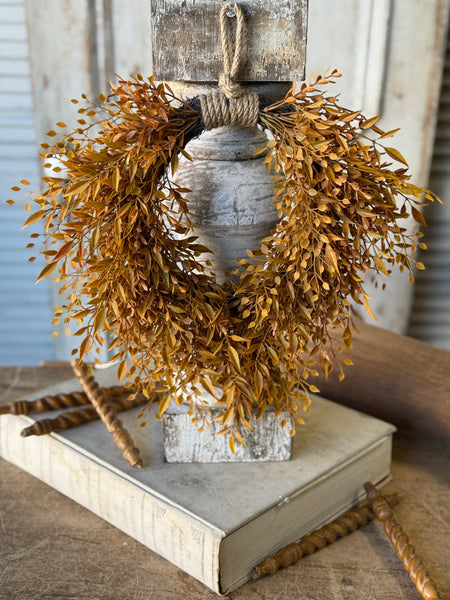 Barley Twist Sage Hanging Wreath | 15" | NOT CURRENTLY IN STOCK-New For Holiday 2026!