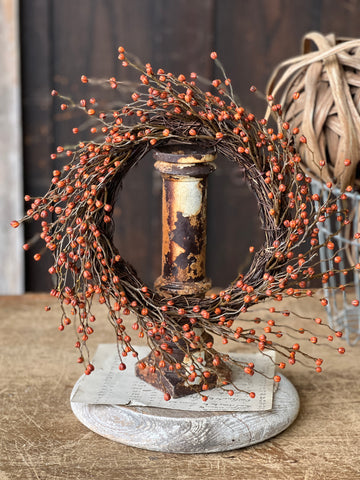 Heart Berries Candle Ring | Pumpkin | 14" | SOLD OUT