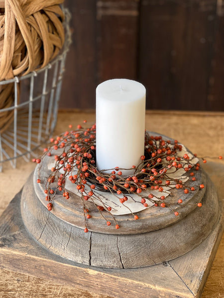 Heart Berries Candle Ring | Pumpkin | 12" | SOLD OUT
