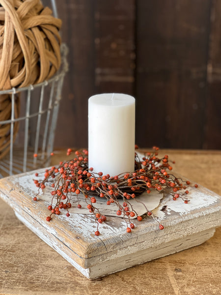 Heart Berries Candle Ring | Pumpkin | 12" | SOLD OUT