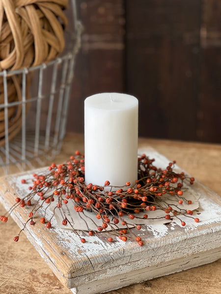 Heart Berries Candle Ring | Pumpkin | 12" | SOLD OUT