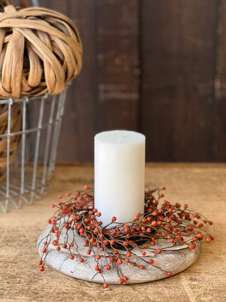 Heart Berries Candle Ring | Pumpkin | 12" | SOLD OUT