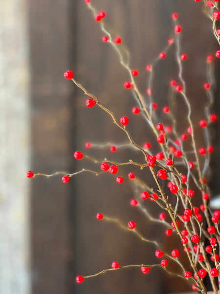 Heart Berries Spray | 24" | Red | SOLD OUT