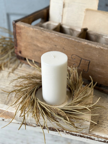Wheaten Waves Candle Ring | 11" | NOT CURRENTLY IN STOCK-New For Holiday 2026!