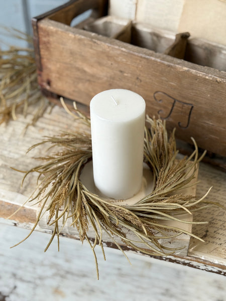 Wheaten Waves Candle Ring | 11" | NOT CURRENTLY IN STOCK-New For Holiday 2026!