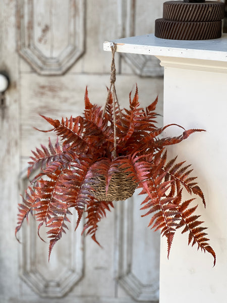 Valor Fern Hanging Basket | 18" | Rust