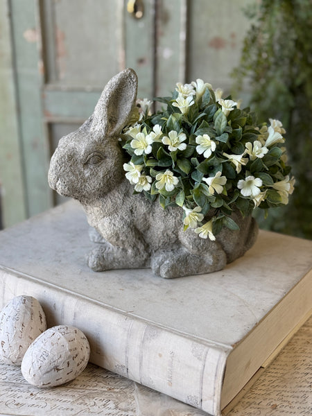 Bunny Bouquet Planter | 9.5" | Crouching | NOT CURRENTLY IN STOCK-New For Spring 2027!