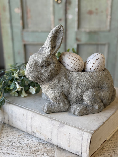 Bunny Bouquet Planter | 9.5" | Crouching | NOT CURRENTLY IN STOCK-New For Spring 2027!