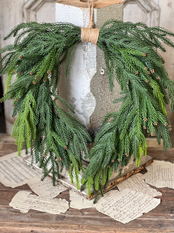 Norfolk Cascade Hanging Wreath | 24" | Limited Stock - Last 36pcs!