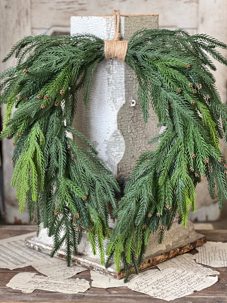 Norfolk Cascade Hanging Wreath | 24" | Limited Stock - Last 36pcs!