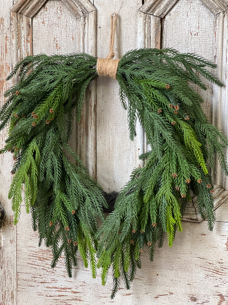 Norfolk Cascade Hanging Wreath | 24" | Limited Stock - Last 36pcs!