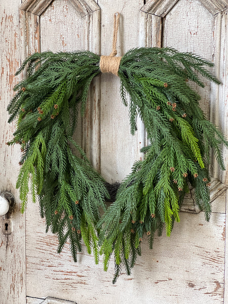 Norfolk Cascade Hanging Wreath | 24" | Limited Stock - Last 36pcs!