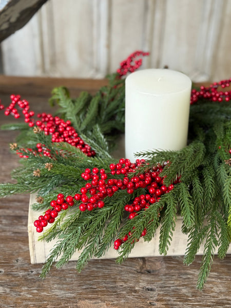 Cinderberry Norfolk Candle Ring | 18" | NOT CURRENTLY IN STOCK-New For Holiday 2026!
