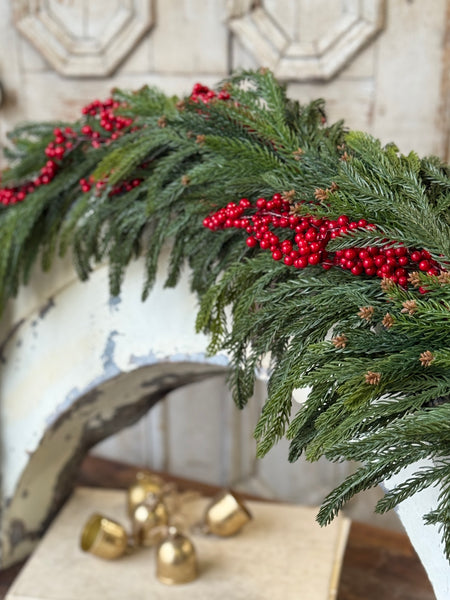 Cinderberry Norfolk Garland | 6' | NOT CURRENTLY IN STOCK-New For Holiday 2026!