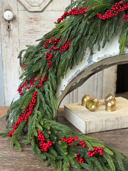 Cinderberry Norfolk Garland | 6' | NOT CURRENTLY IN STOCK-New For Holiday 2026!