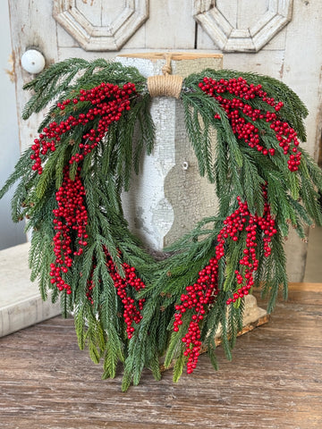Cinderberry Norfolk Hanging Wreath | 24" | NOT CURRENTLY IN STOCK-New For Holiday 2026!