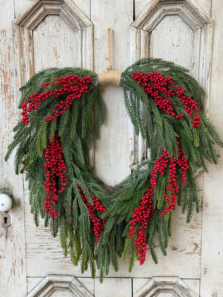 Cinderberry Norfolk Hanging Wreath | 24" | NOT CURRENTLY IN STOCK-New For Holiday 2026!