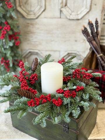 Scarletton Spruce Candle Ring | 18" | NOT CURRENTLY IN STOCK-New For Holiday 2026!