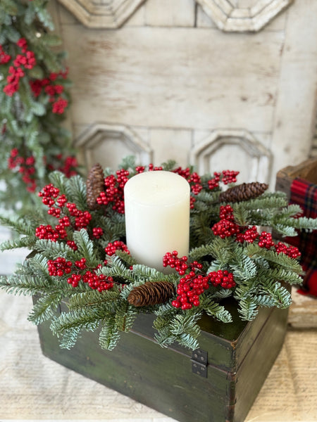 Scarletton Spruce Candle Ring | 18" | NOT CURRENTLY IN STOCK-New For Holiday 2026!