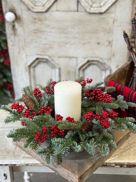Scarletton Spruce Candle Ring | 18" | NOT CURRENTLY IN STOCK-New For Holiday 2026!