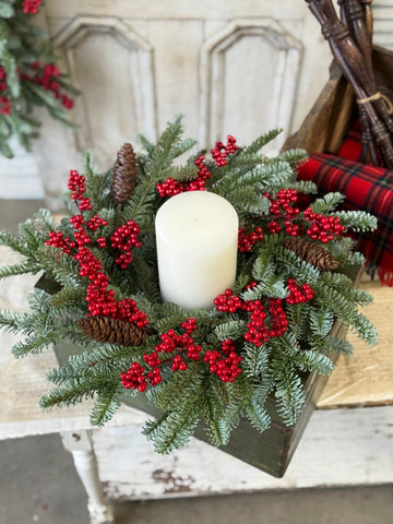 Scarletton Spruce Candle Ring | 18"