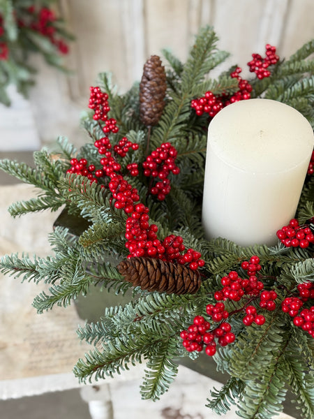 Scarletton Spruce Candle Ring | 18" | NOT CURRENTLY IN STOCK-New For Holiday 2026!