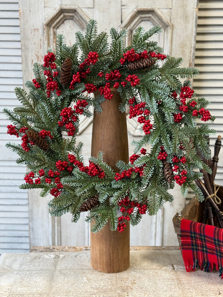 Scarletton Spruce Wreath | 24" | NOT CURRENTLY IN STOCK-New For Holiday 2026!