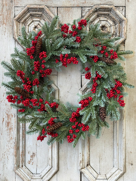 Scarletton Spruce Wreath | 24" | NOT CURRENTLY IN STOCK-New For Holiday 2026!